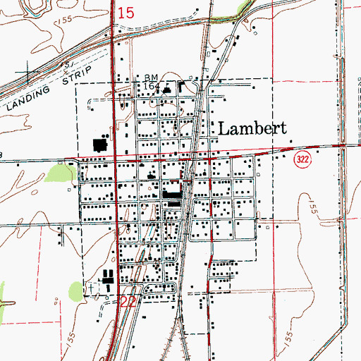 Topographic Map of Lambert Volunteer Fire Department Station 1 Headquarters, MS