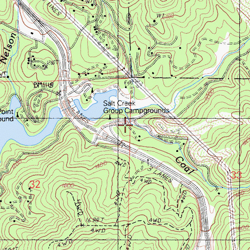 Topographic Map of Coal Creek, CA