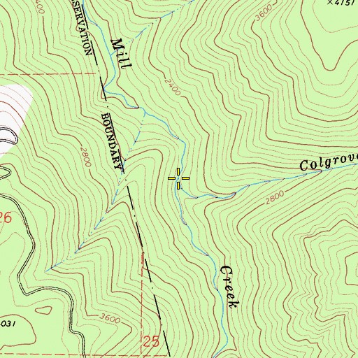 Topographic Map of Colgrove Branch, CA