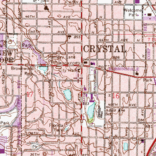 Topographic Map of West Metro Fire and Rescue District Station 2, MN