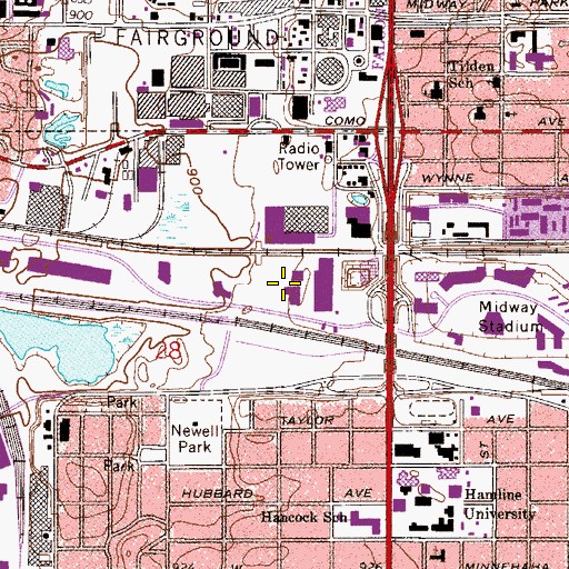 Topographic Map of Saint Paul Fire Training Office and Tower, MN