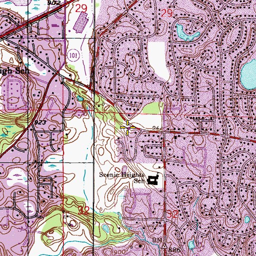 Topographic Map of Minnetonka Fire Department Station 4, MN