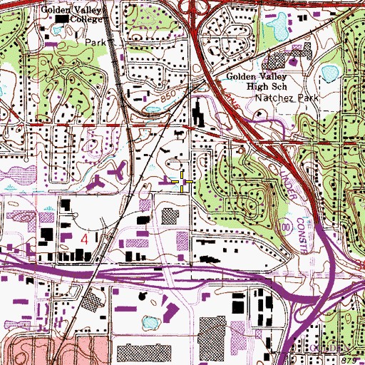 Topographic Map of Golden Valley Fire Department Station 2, MN