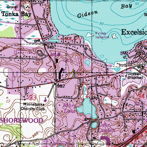 Topographic Map of Excelsior Fire District Station 1, MN