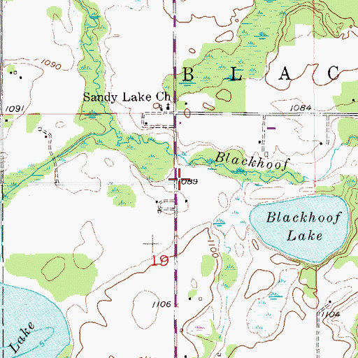 Topographic Map of Blackhoof Fire Department, MN