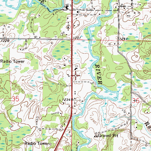 Topographic Map of Minnesota Department of Natural Resources Aitkin Area Office, MN