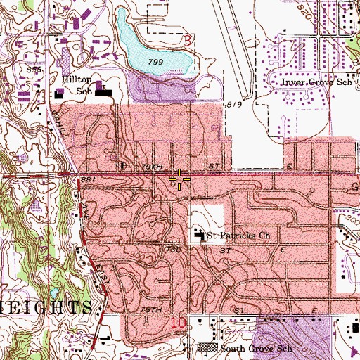 Topographic Map of Inver Grove Heights Fire Department Station 1 Headquarters, MN