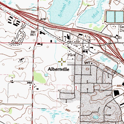 Topographic Map of Albertville Fire Department, MN