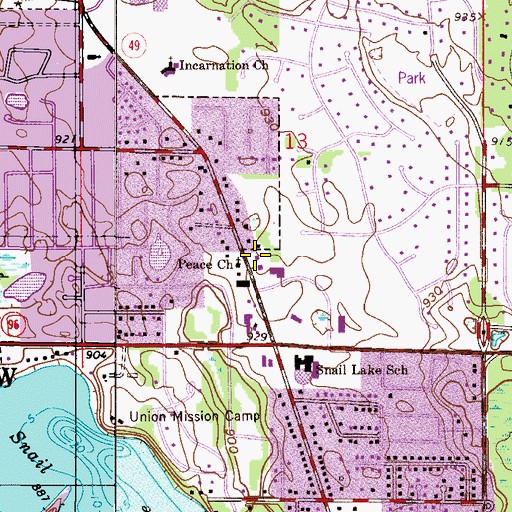 Topographic Map of Lake Johanna Fire Department Station 120, MN