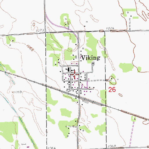 Topographic Map of Viking Fire Department, MN