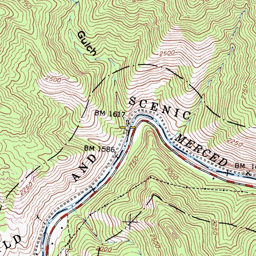 Topographic Map of Dry Gulch, CA
