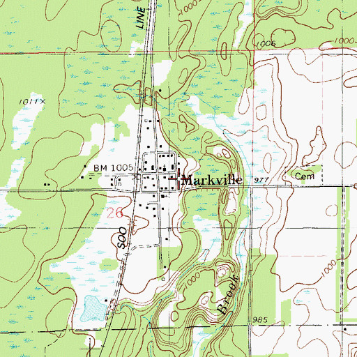 Topographic Map of Duxbury Fire Department Markville Station, MN
