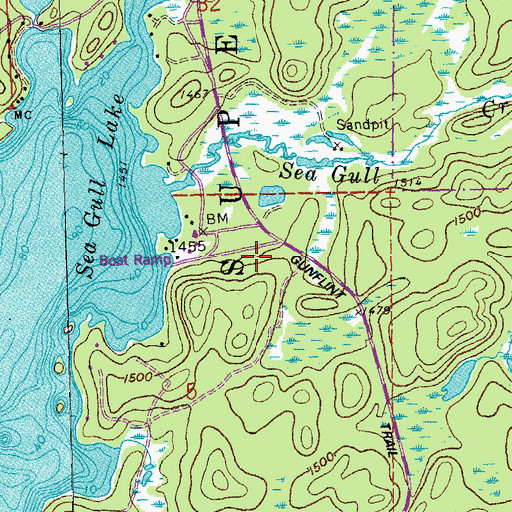 Topographic Map of Gunflint Trail Volunteer Fire Department Station 3, MN
