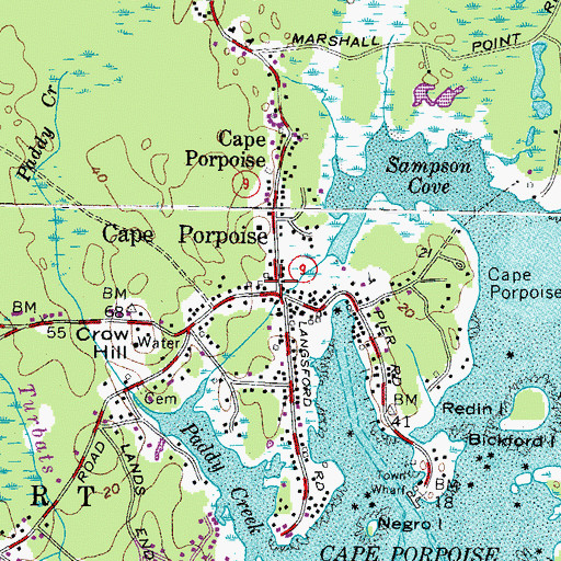 Topographic Map of Kennebunkport Emergency Medical Services, ME