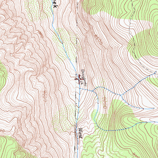 Topographic Map of East Fork Dougherty Creek, CA