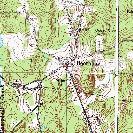 Topographic Map of Boothbay Region Ambulance Service, ME