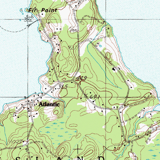 Topographic Map of Swans Island Volunteer Ambulance Service, ME