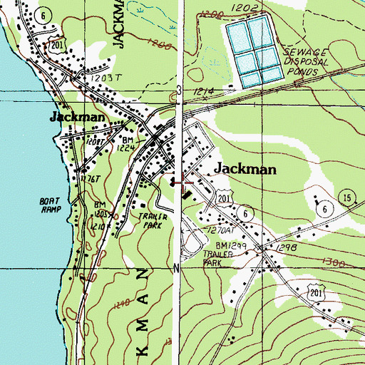 Topographic Map of Jackman Area Volunteer Ambulance Service, ME