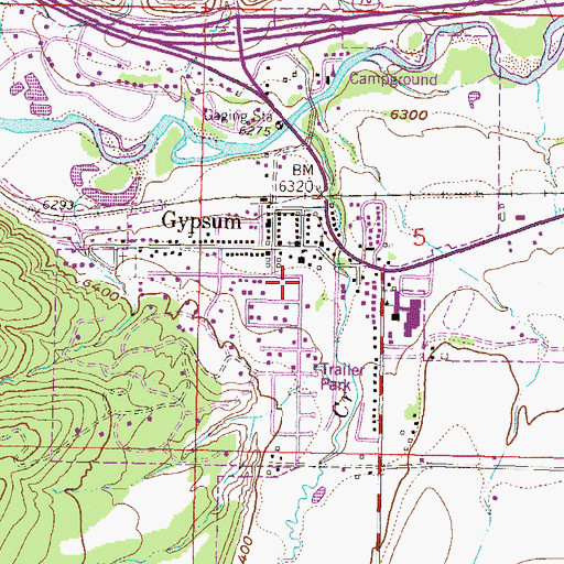 Topographic Map of Gypsum Fire Protection District Station 14, CO