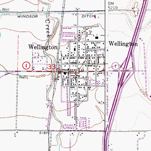 Topographic Map of Wellington Fire Protection District Station 1 Wellington, CO