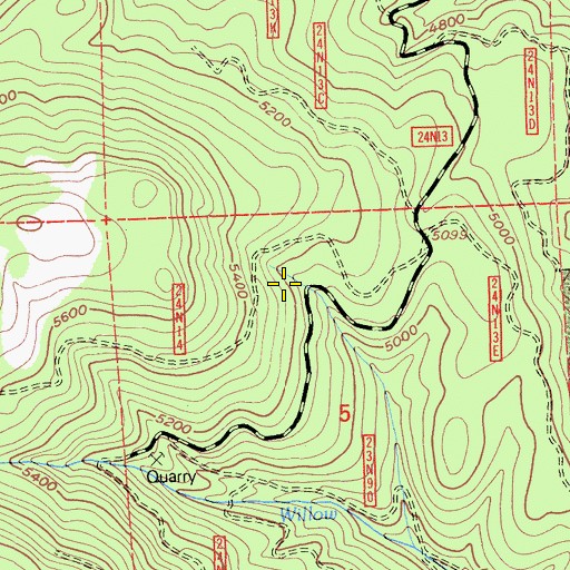 Topographic Map of Feather River Experimental Forest, CA