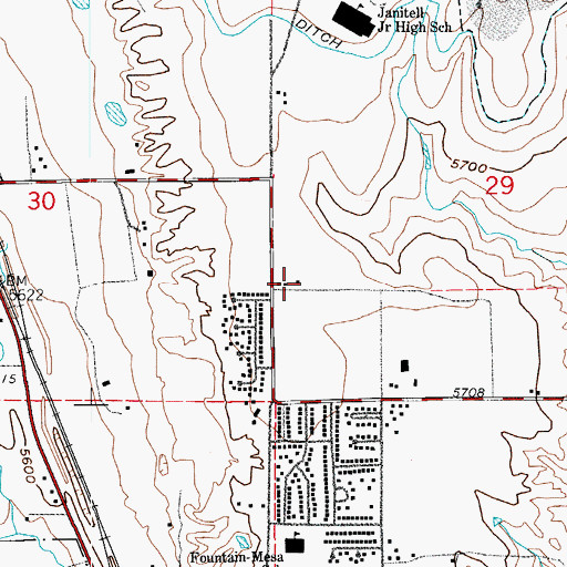 Topographic Map of Fountain Fire Department Station 2, CO