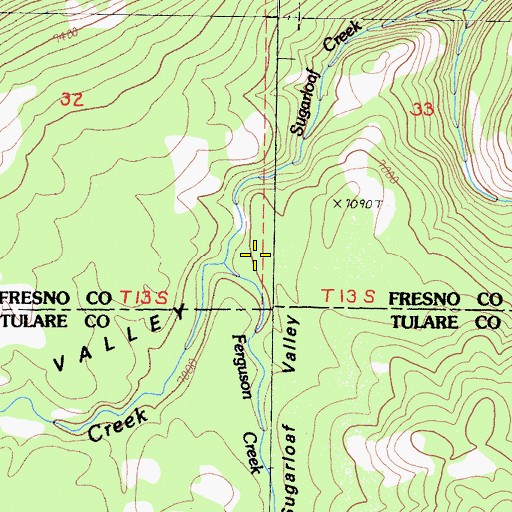 Topographic Map of Ferguson Creek, CA