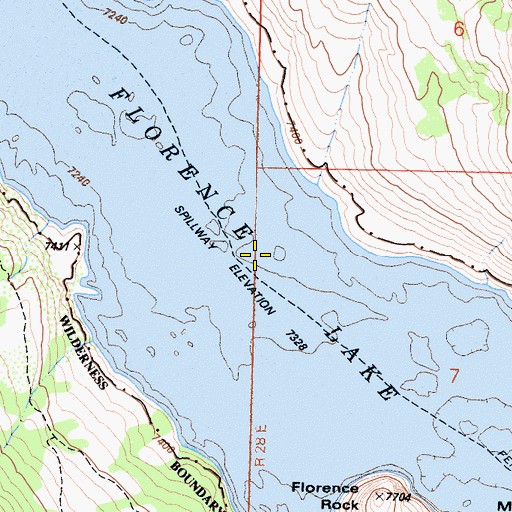 Topographic Map of Florence Lake, CA