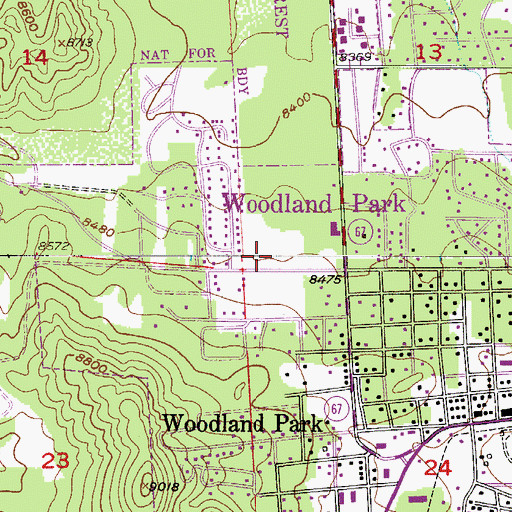 Topographic Map of Northeast Teller County Fire Protection District Station 1, CO