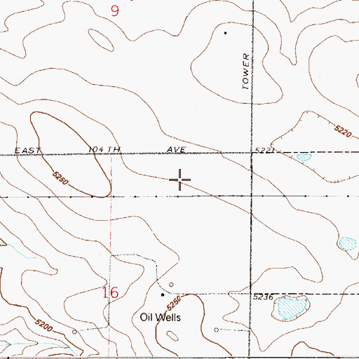 Topographic Map of South Adams County Fire Department Station 8, CO