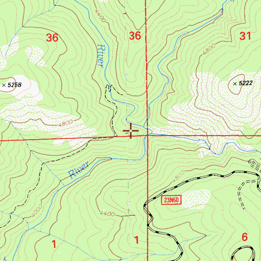 Topographic Map of Frazier Creek, CA