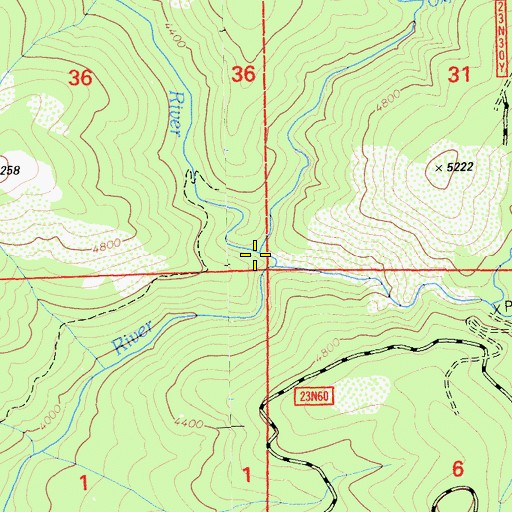 Topographic Map of Frazier Creek, CA
