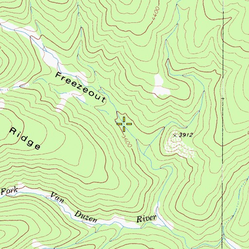 Topographic Map of Freezeout, CA