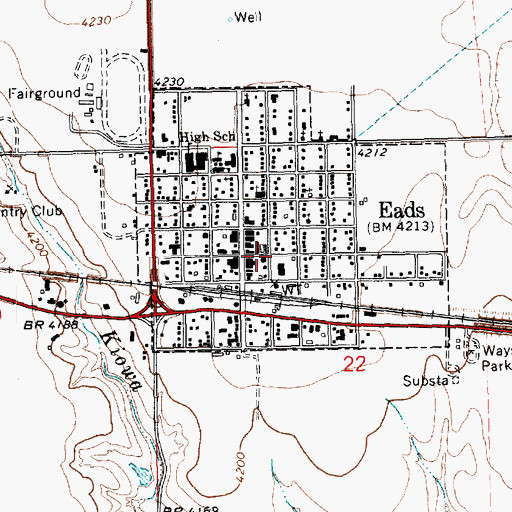 Topographic Map of Eads Fire Department, CO