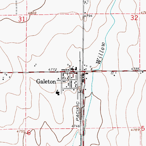 Topographic Map of Galeton Fire Protection District, CO