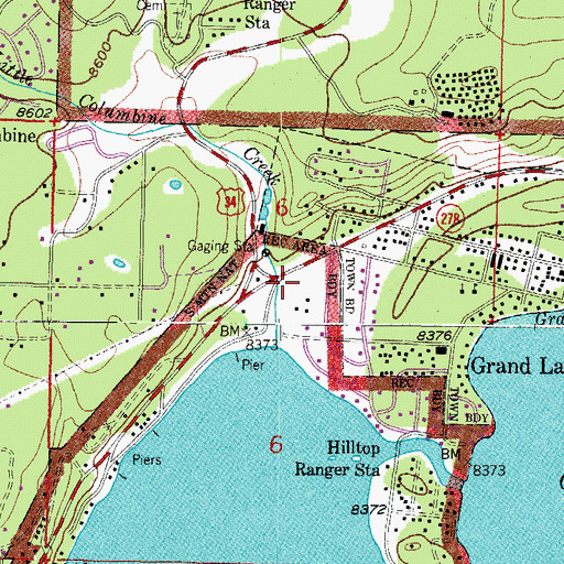 Topographic Map of Grand Lake Fire Protection District, CO