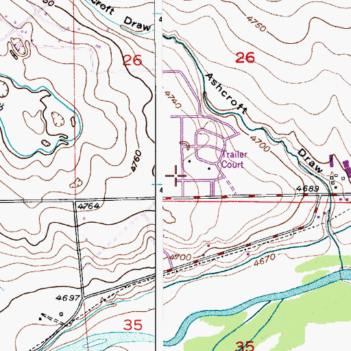 Topographic Map of Milliken Fire Protection District Station 2, CO