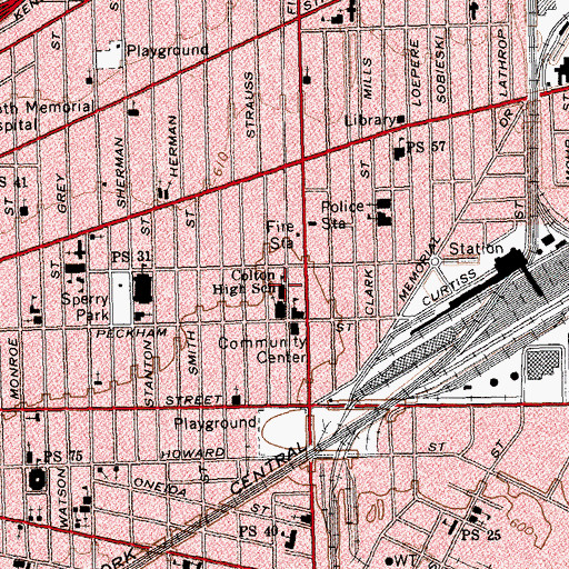 Topographic Map of Saint Stanislaus School, NY