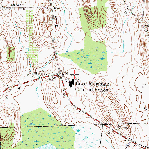 Topographic Map of Cato - Meridian Elementary School, NY