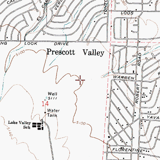 Topographic Map of Mountain Valley Regional Rehabilitation Hospital, AZ
