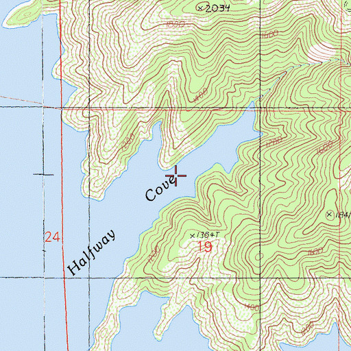 Topographic Map of Halfway Cove, CA