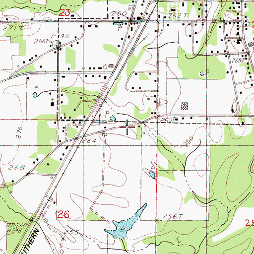 Topographic Map of Enterprise Volunteer Fire Department Station 2, MS