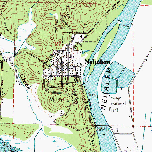 Topographic Map of Nehalem Tohls Street Public Dock, OR