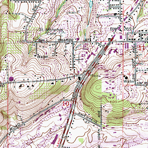 Topographic Map of Christ the King Lutheran Church Park and Ride, OR