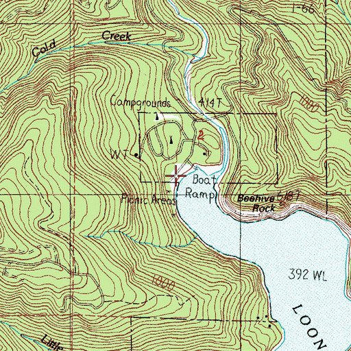 Topographic Map of Loon Lake Resort Boat Ramp, OR