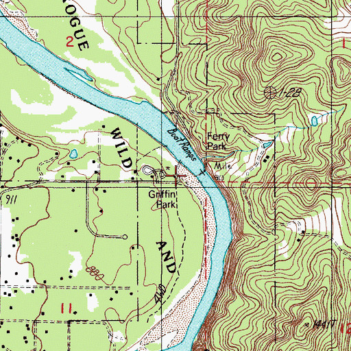 Topographic Map of Griffin Park Boat Ramp, OR