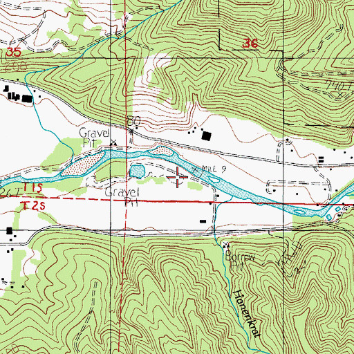Topographic Map of Lorens Drift Boat Launch, OR