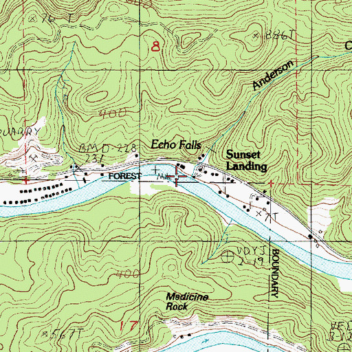 Topographic Map of Sunset Landing, OR