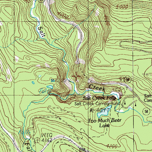 Topographic Map of Salt Creek Tunnel 2539, OR