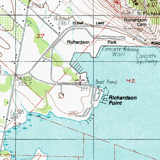 Topographic Map of Richardson Park Boat Ramp, OR